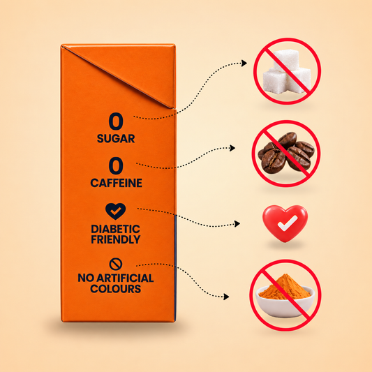 Unchained Orange electrolyte drink mix benefits: 0 sugar, 0 caffeine, diabetic friendly, no artificial colours