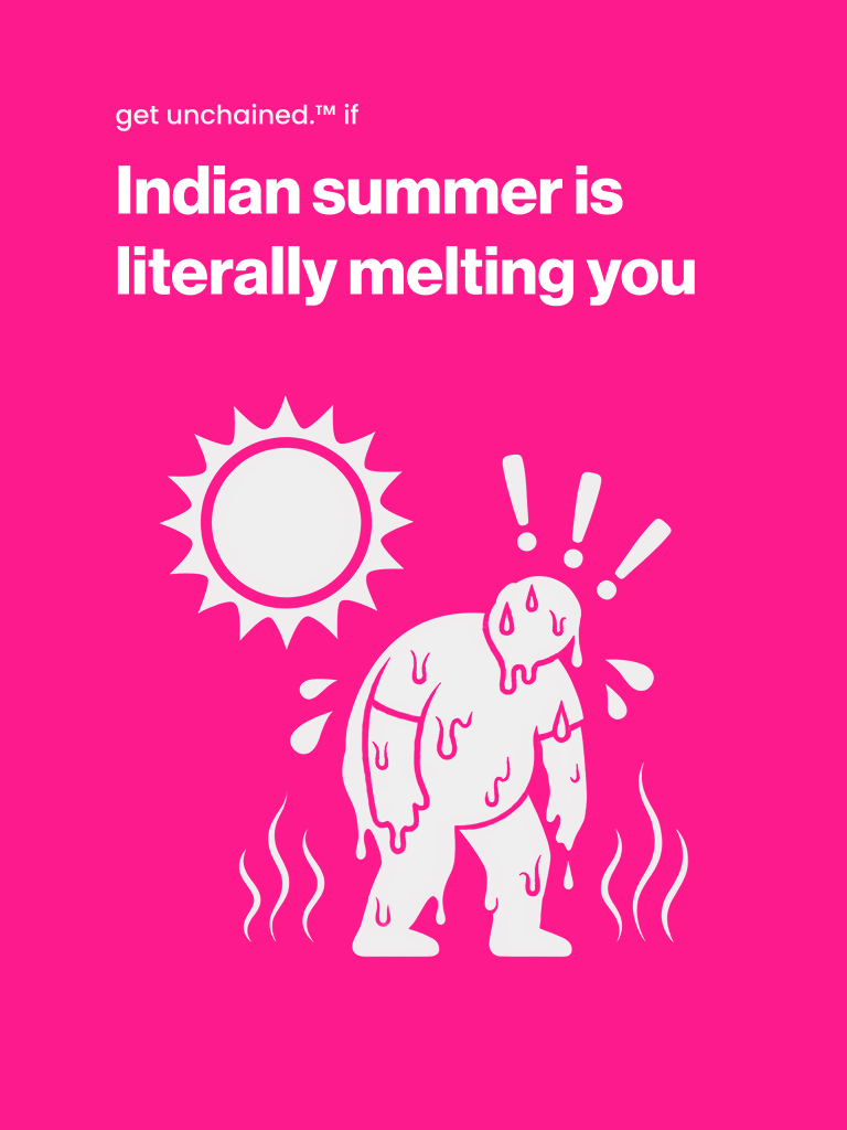 Pink poster with white text and graphics about Indian summer on a pink background mobile version liveunchained